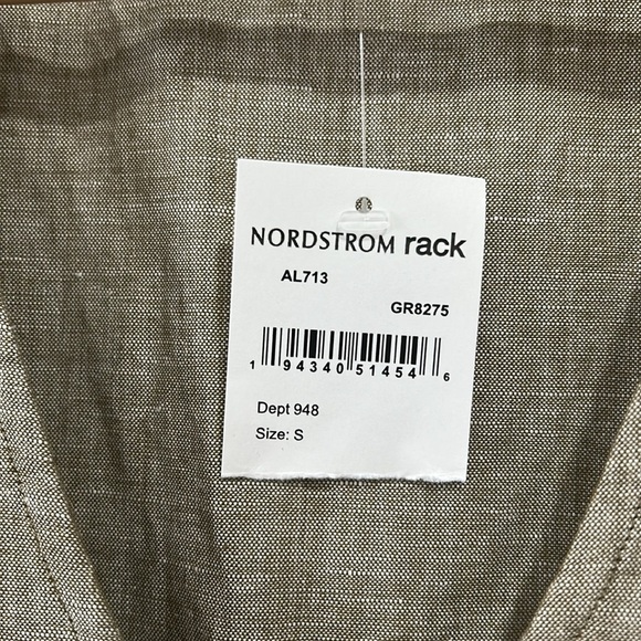 NWT Madewell Linen-Blend Alexandra Button-Front Mini Dress in Olive Branch - S - Picture 12 of 14